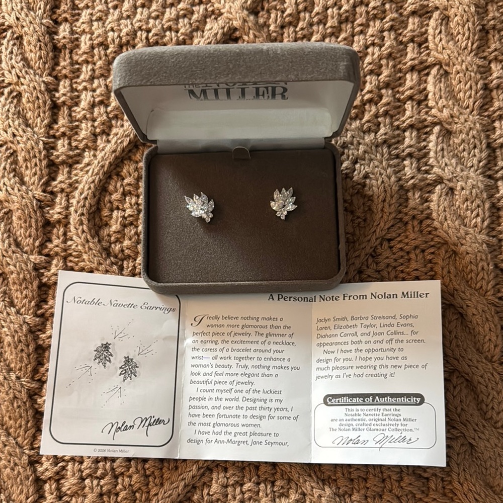 Nolan Miller Sparkly Navette Studs